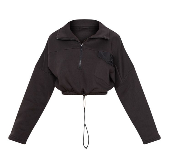 Half Zip Crop Sweatshirt - Picture 5 of 10